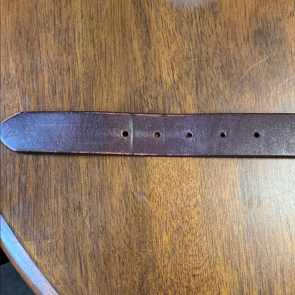 Orvis Men’s Brown Leather Belt with Brass Buckle – Size 34 - Picture 8 of 10
